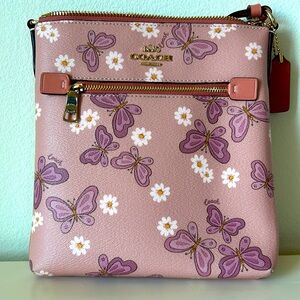 Coach Peach Crossbody Bag w/ Butterflies